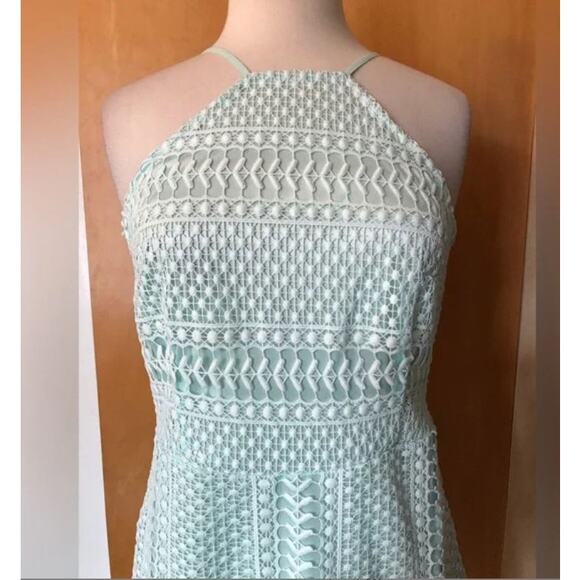 Venus Mint Green Lace Overlay Razorback Casual Summer Short Mini Dress 10 - Picture 6 of 12
